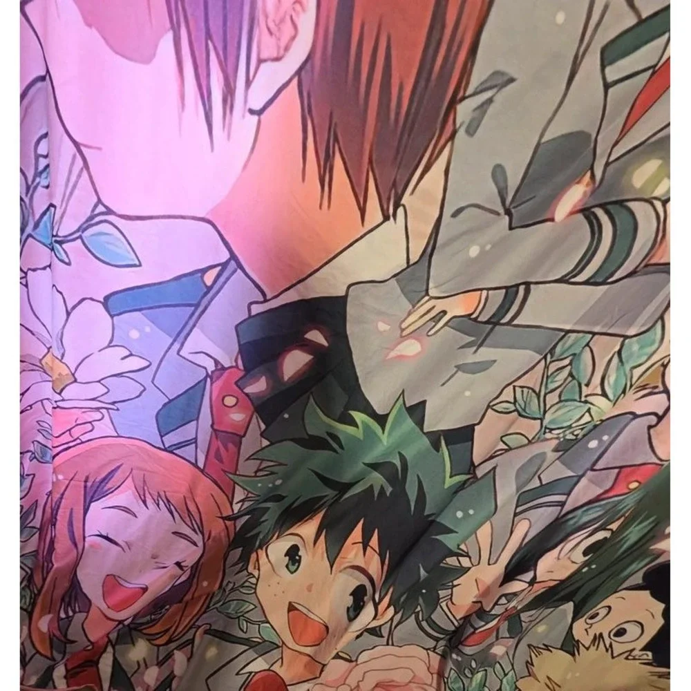 My Hero Academia 2-Piece Duvet Cover Bedding Set Pink Anime Deku 90x90